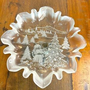 Vintage Mikasa Crystal - Christmas Bon Bon Dish - Made In Germany